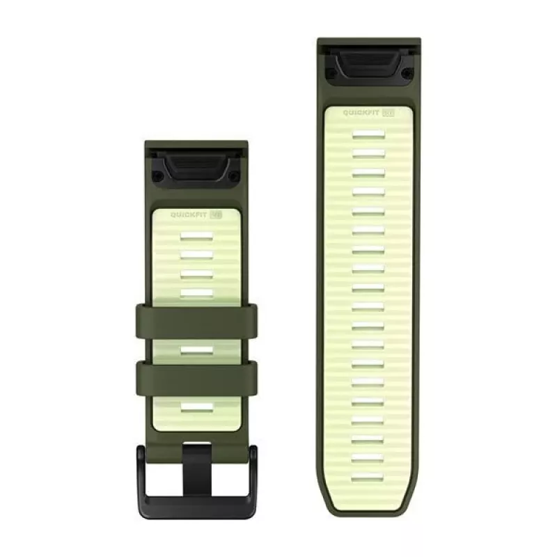 Garmin QuickFit 26 mm silikonowy pasek do zegarka - Olive Drab / Lemon 010-14508-01