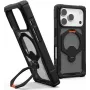 UAG Urban Armor Gear Plasma XTE 360 MagSafe etui z podstawką na Apple iPhone 18 Pro/17 Pro - Przezroczysty szary z czarnymi i pomarańczowymi akcentami 114573114097