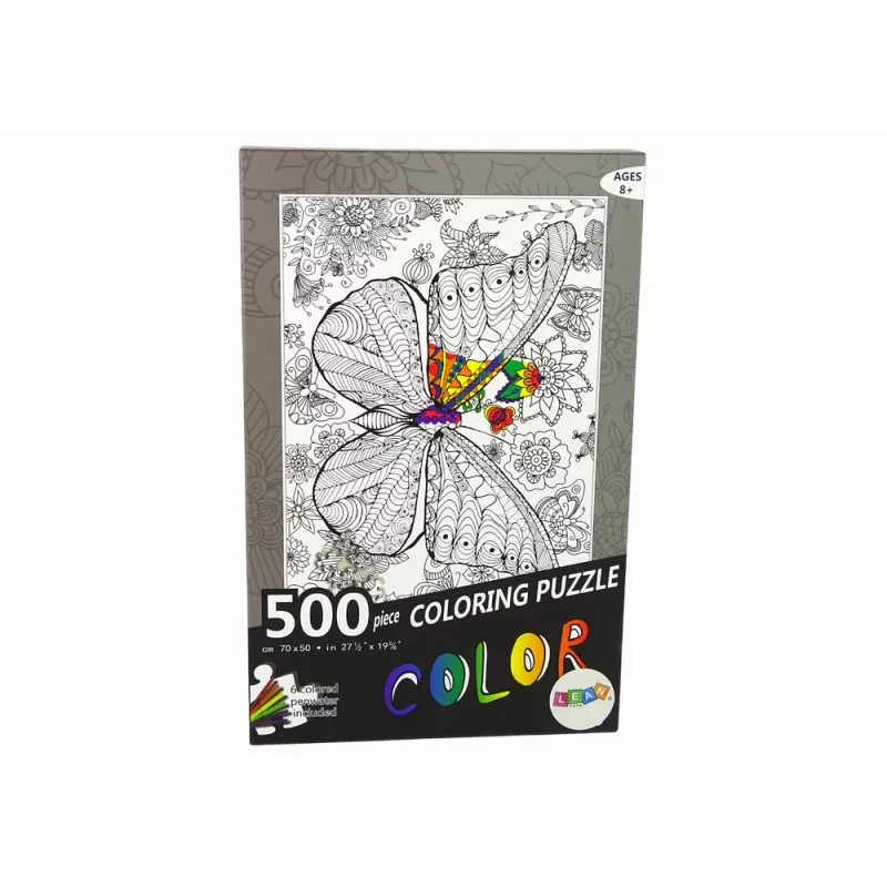 LEAN TOYS Puzzle do kolorowania 500 elementów Motyl