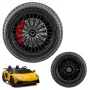 LEAN CARS Zastępcze koło do Lamborghini A8803 XXL akumulatorowego samochodu jezdnego - gumowa opona pneumatyczna, czarne