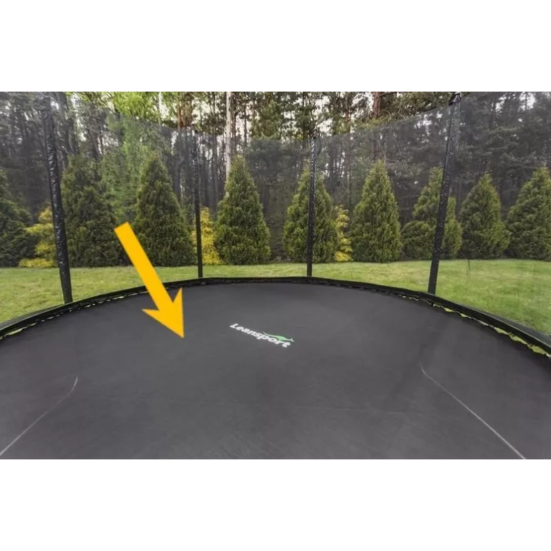 Mata do trampoliny 14ft LEAN SPORT PRO - 96 kółek V, siatka PP odporna na UV, czarna