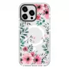 Evelatus Apple iPhone 15 Pro Max etui PC+TPU z MagSafe - przezroczysty z kwiatowym nadrukiem