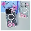 Evelatus Apple iPhone 15 Pro Max etui PC+TPU z MagSafe - przezroczysty z kwiatowym nadrukiem