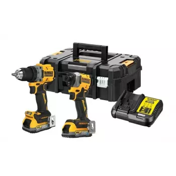 DEWALT 18V XR DCD800 DCF850 Zestaw dwuczęściowy z 2x akumulatorami 1.7Ah Powerstack