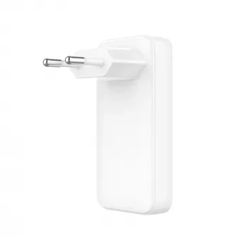 Fixed Slim 2xUSB-C Ładowarka Podróżna 65W GaN PD Biała