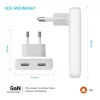 Fixed Slim 2xUSB-C Ładowarka Podróżna 65W GaN PD Biała