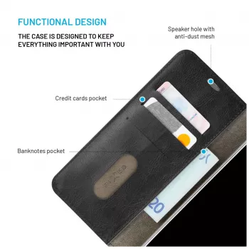 FIXED Opus etui książkowe na Xiaomi Redmi 15 4G/5G - skóra syntetyczna, czarny