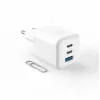 Fixed Mini 2x USB-C i USB GaN ładowarka 65W biała