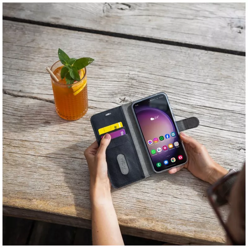 Etui książkowe Fixed Opus dla Xiaomi Redmi Note 15 Pro 5G - skórzane, czarne