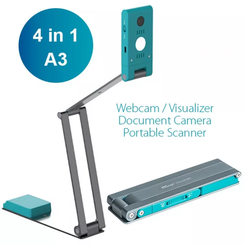 IRIScan Visualizer 7 Dyslexic - skaner overhead A3, 13MP, USB, Arctic Blue/Silver