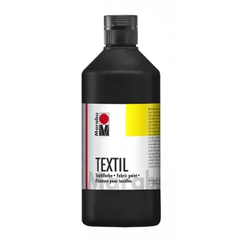 Farba do tkanin Marabu Textil, czarna, 500 ml, na bazie wody, do jasnych tkanin, odporna na pranie do 40°C 17160075073