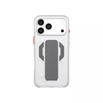 Etui SKINARMA Haxa dla iPhone 17 Pro Max z ładowaniem magnetycznym i podstawką uchwytu - przezroczyste