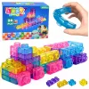 LEAN TOYS Klocki gumowe elastyczne konstrukcyjne przezroczyste kolorowe 20 szt.