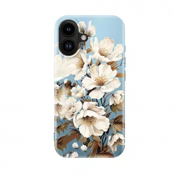 Evelatus Apple iPhone 16 Slim Shell z MagSafe - Custom Print Flower Blue