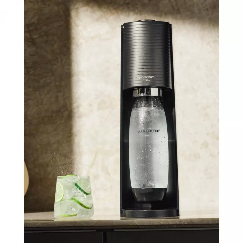 SodaStream Terra Megapack Czarny Saturnator Wody Gazowanej z 3 Butelkami i Butlą CO2 Quick Connect