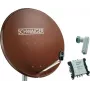 SCHWAIGER system SAT 80 cm dla 6 uczestników Quattro LNB (bez przełącznika) ceglasty czerwony z multiswitch 5/6