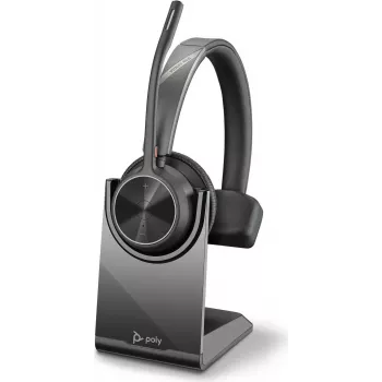 Słuchawki nauszne bezprzewodowe HP Poly Voyager 4300 UC Series 4310 z adapterem USB-C i podstawką, certyfikat Zoom 218474-01