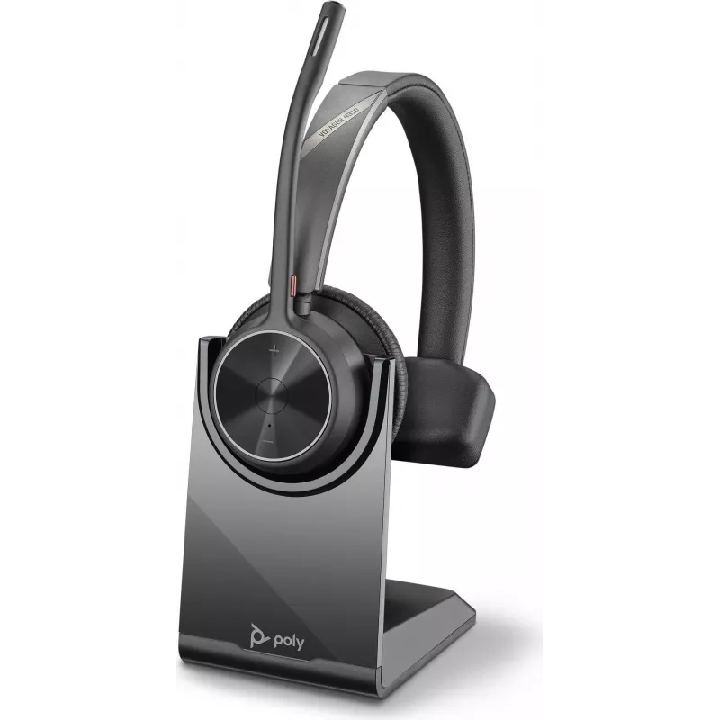 Słuchawki nauszne bezprzewodowe HP Poly Voyager 4300 UC Series 4310 z adapterem USB-C i podstawką, certyfikat Zoom 218474-01