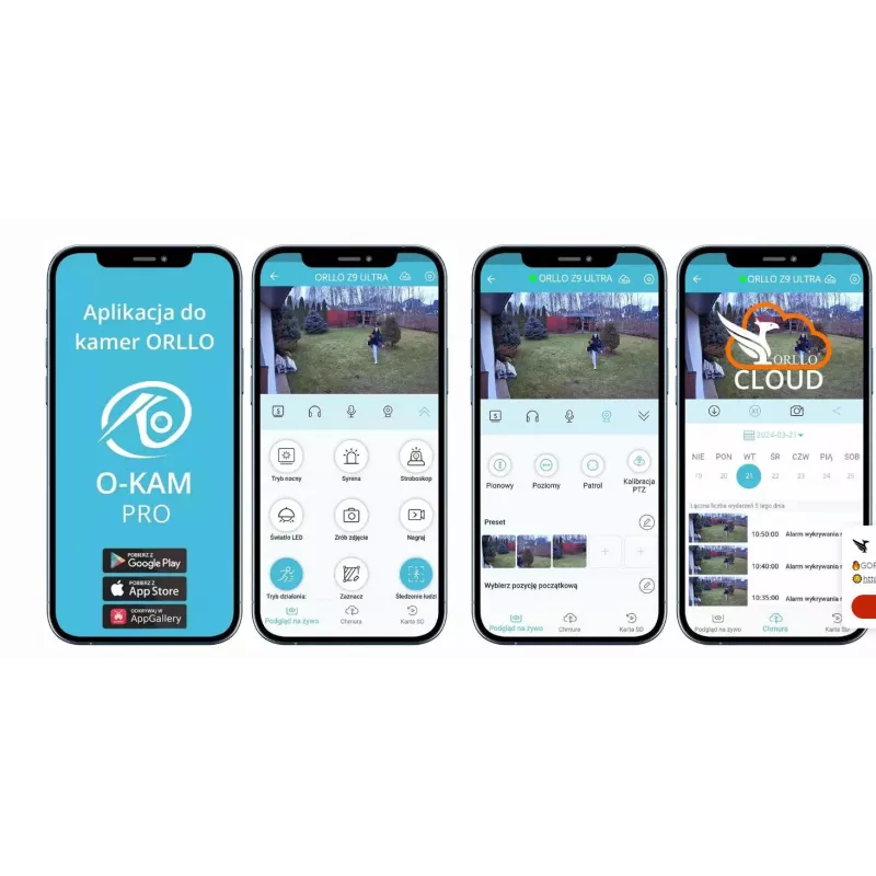 ORLLO Z9 ULTRA Zewnętrzna obrotowa kamera IP z zoomem 5MP z 10-krotnym zoomem optycznym, 4G LTE i Wi-Fi, IP66, dwukierunkowe audio, detekcja sylwetki ludzkiej