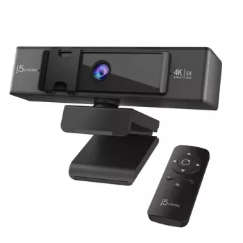 Kamera internetowa j5create JVCU435-N 4K Ultra HD z 5-krotnym zoomem cyfrowym i pilotem