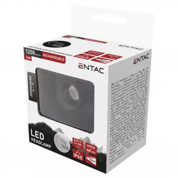 Latarka czołowa ENTAC EHL-ZH-10W-R z zoomem i akumulatorem 10W z czujnikiem ruchu