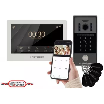 REVIZOOM RM-T273HD biały 7-calowy wideodomofon z panelem zewnętrznym RC-212HD-CK1