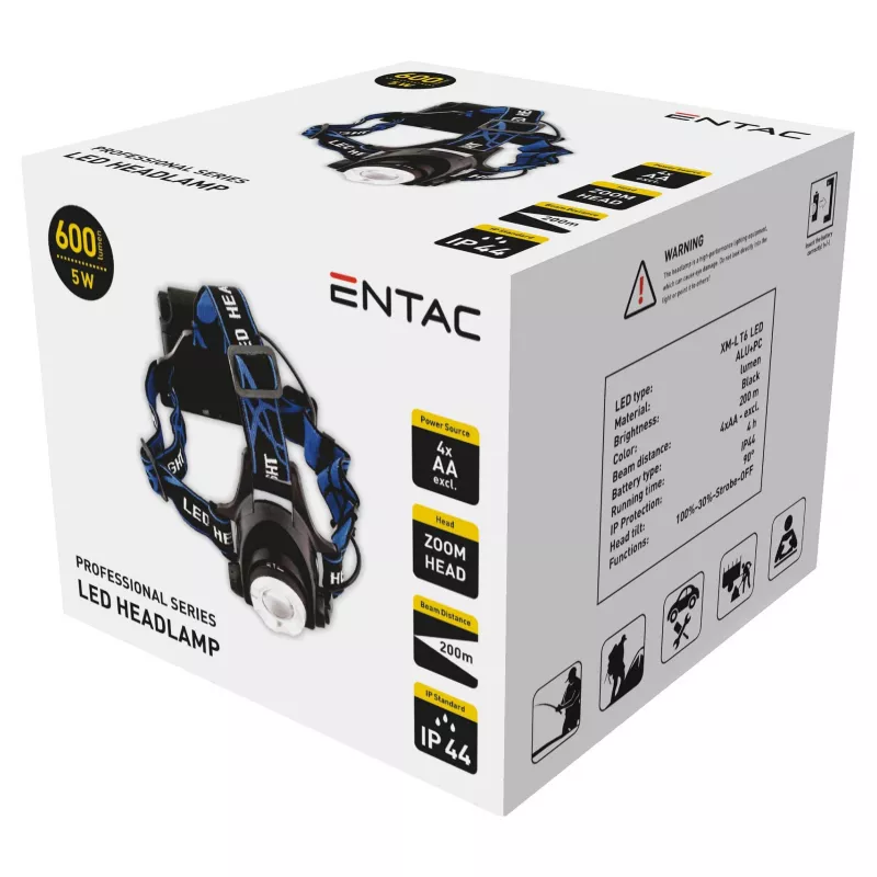 Latarka LED ENTAC Zoom 5W Aluminiowa