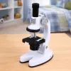 LEAN TOYS Mikroskop Zestaw Edukacyjny dla Dzieci Zoom 1200x Akcesoria Biały