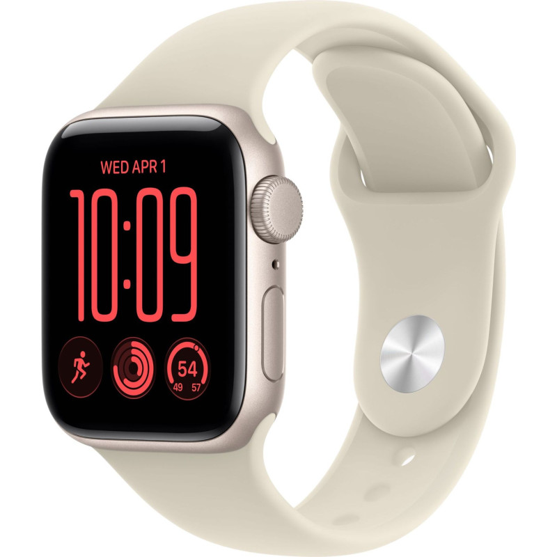 Apple Watch SE 3 GPS 40 mm, koperta z aluminium (kolor Starlight), pasek sportowy (kolor piaskowy), S/M