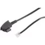 ShiverPeaks 70093-KOMSA - 3 m - TAE-F - RJ-11 - Czarny - Męski/Męski - Okrągły Kabel Telefoniczny