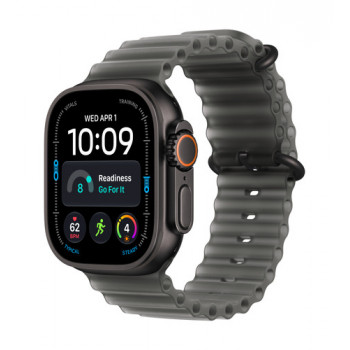 Apple Watch Ultra 4 GPS + Cellular 49mm czarna tytanowa koperta z przezroczystą czarną opaską Ocean
