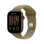Apple Watch Series 12 GPS + Cellular 42mm, koperta z aluminium w kolorze ciemnego brązu z oliwkowym paskiem sportowym - S/M