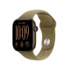 Apple Watch Series 12 GPS + Cellular 42mm, koperta z aluminium w kolorze ciemnego brązu z oliwkowym paskiem sportowym - S/M