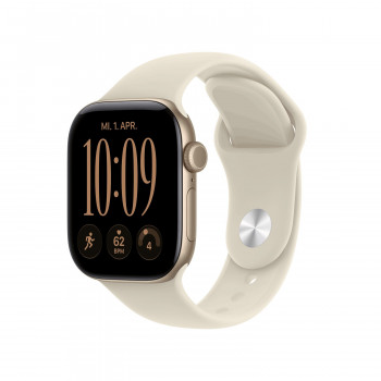 Apple Watch Series 12 GPS 42 mm, koperta z aluminium (kolor złoty), pasek sportowy (kolor piaskowy), S/M
