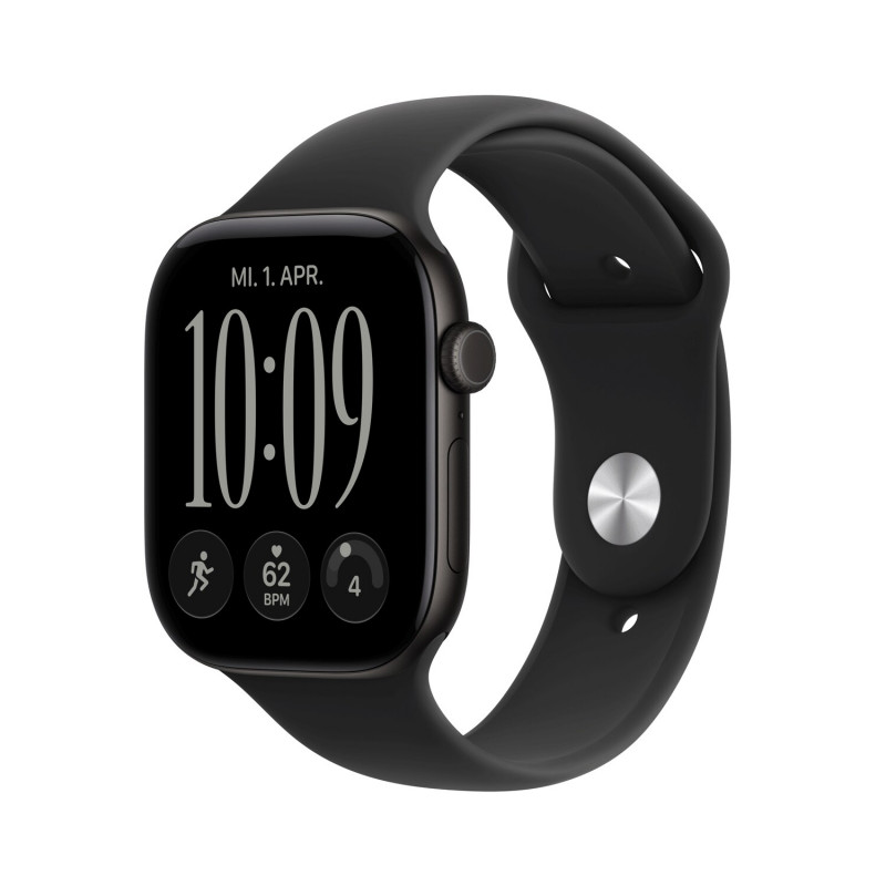 Apple Watch Series 12 GPS + Cellular 46 mm, koperta z aluminium (kolor czarny), pasek sportowy (kolor czarny), S/M