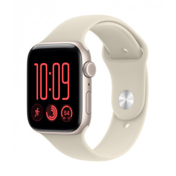 Apple Watch SE 3 GPS + Cellular 44 mm, koperta z aluminium (kolor Starlight), pasek sportowy (kolor piaskowy), S/M