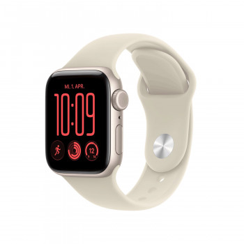 Apple Watch SE 3 GPS + Cellular 40 mm, koperta z aluminium (kolor Starlight), pasek sportowy (kolor piaskowy), M/L