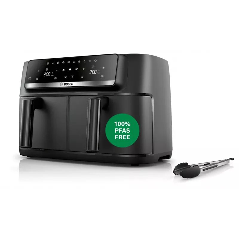 Frytkownica beztłuszczowa Bosch Serie 4 MAFD440B7 z podwójnym koszem, 9 l, 2500 W, czarna