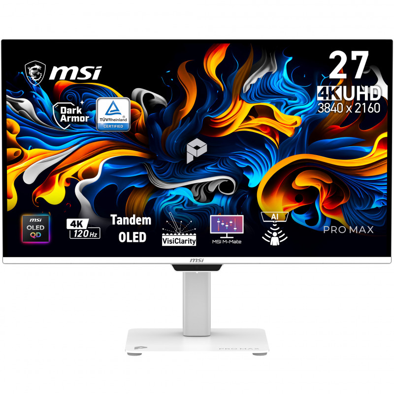 Monitor MSI PRO MAX 271UPXW12G 26,5 inch 4K UHD QD-OLED 120 Hz
