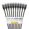 StarTech.com Slim Cat6a U/FTP Patch Kabel RJ45, 0,3 m, Czarny, 10-pak