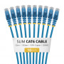 StarTech.com Slim Cat6 U/UTP Kabel krosowy RJ45, 0,5 m, niebieski, LSZH, 10-Pack