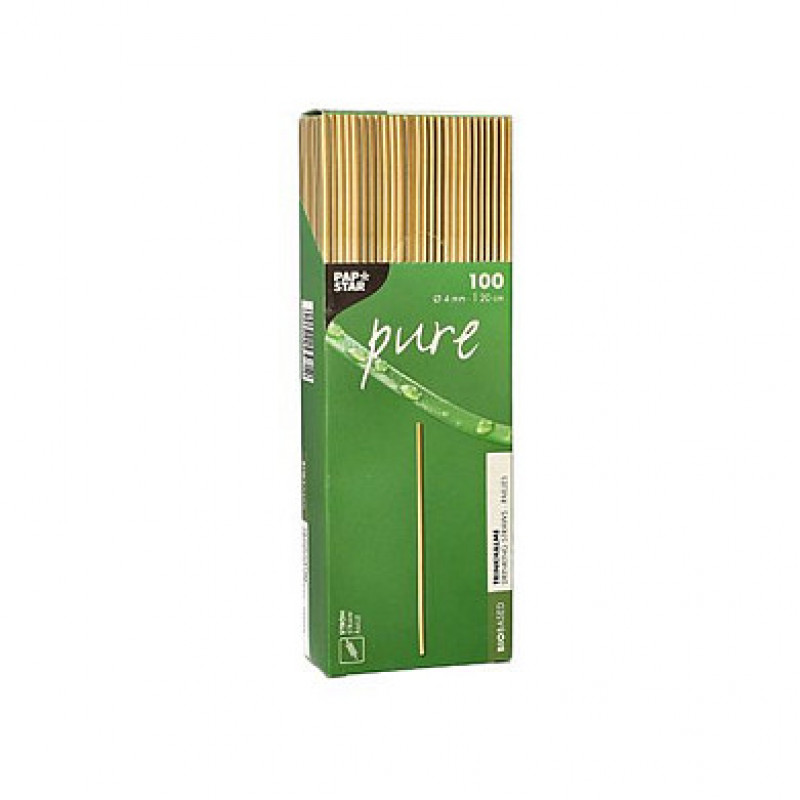 Papstar pure Słomki do picia 87702, brązowe, 100 szt.