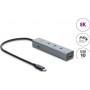 Hub Delock 5-portowy USB Type-C™ 10 Gbps z wyjściem wideo 8K i PD 3.0 100 W (64379)