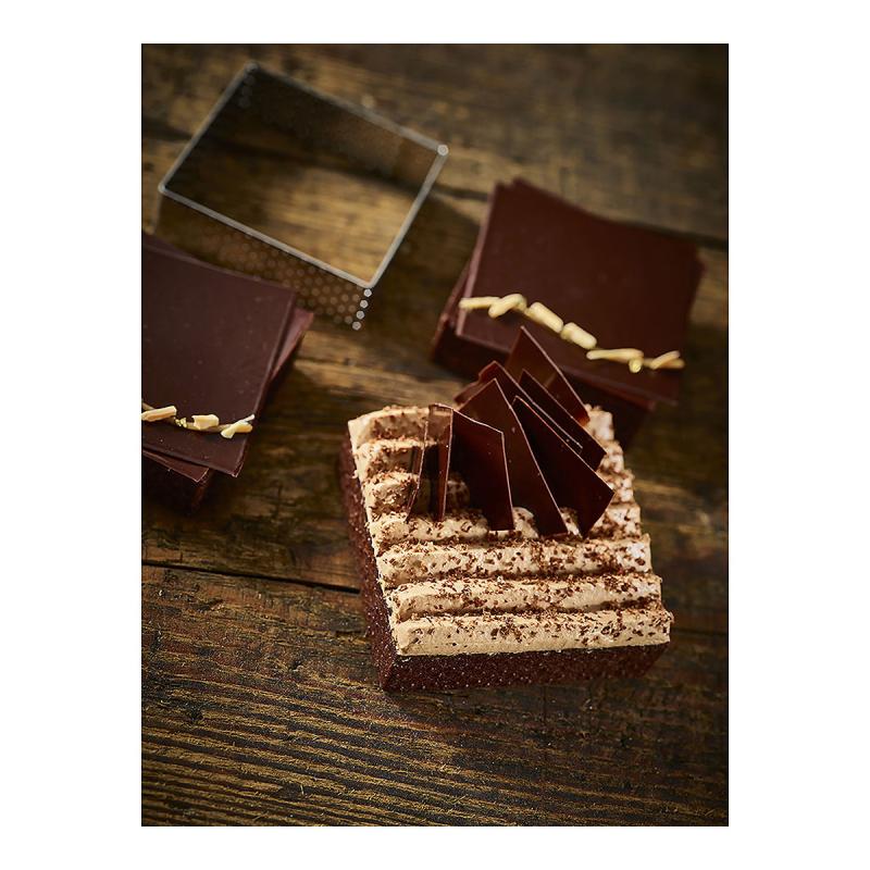 De Buyer Perforowana kwadratowa forma do tarty ze stali nierdzewnej, 7 cm (3099.19)