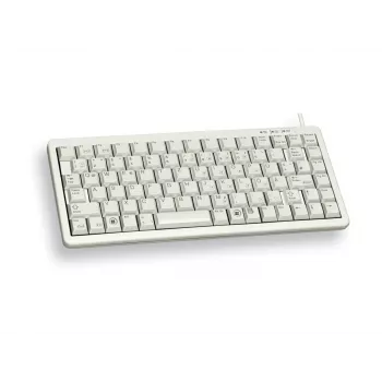 Cherry Slim Line G84-4100 Kompaktowa Klawiatura, PS/2 + USB, 83 Klawisze, Układ Niemiecki (QWERTZ), Jasnoszary