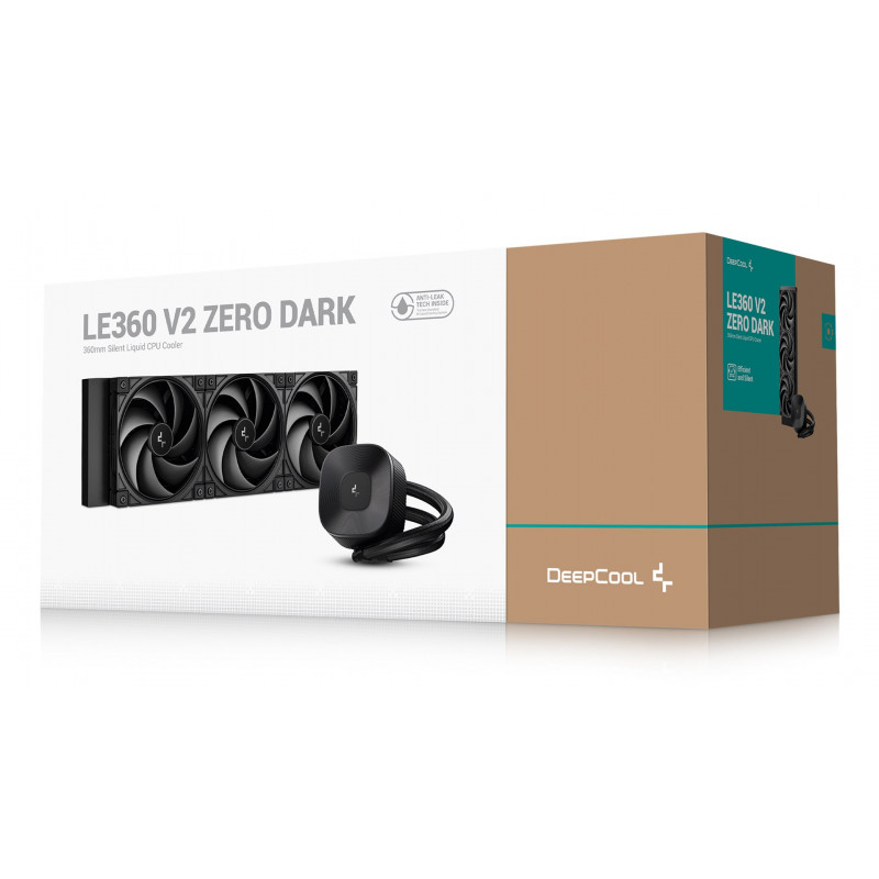DeepCool LE360 V2 ZERO DARK AIO Ciecz Chłodzenie CPU, Czarny