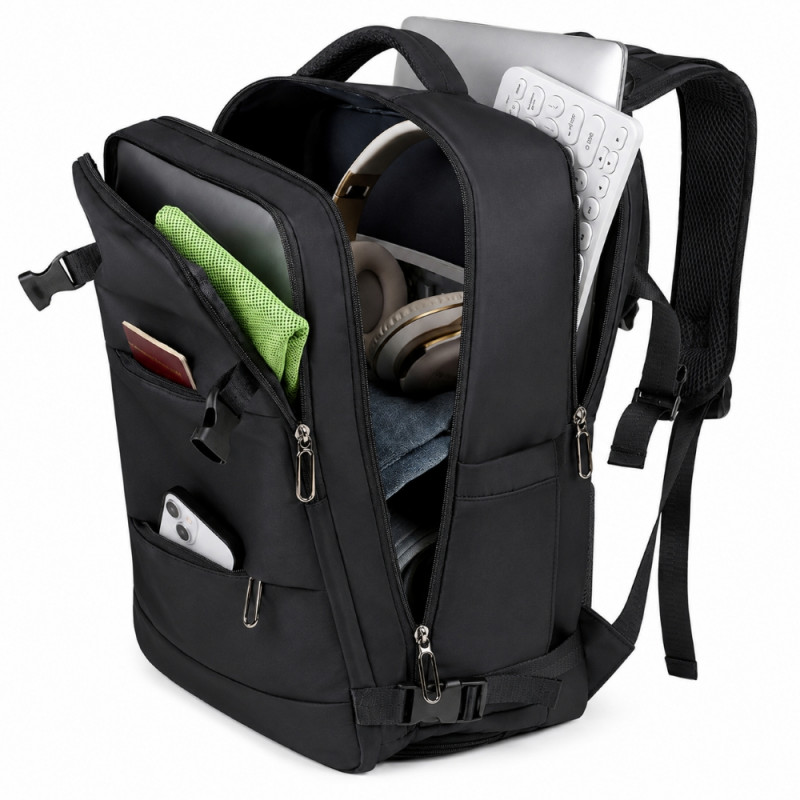 Plecak podróżny na laptopa Extralink Black Forest KM06 45x20x30 cm, czarny