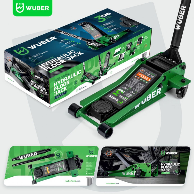 WUBER W22022 Niski podnośnik samochodowy 3T, 85-430 mm