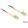 Delock 80156 kabel światłowodowy wielomodowy OM4 LC Duplex do LC Duplex, 75 m