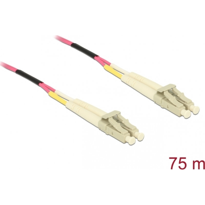 Delock 80156 kabel światłowodowy wielomodowy OM4 LC Duplex do LC Duplex, 75 m